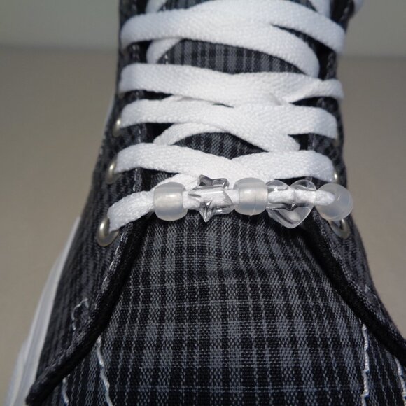 Vans Size 12 M Sk8-Hi TAPERED Black Plaid Canvas Sneakers New Women's Shoes - Picture 7 of 15